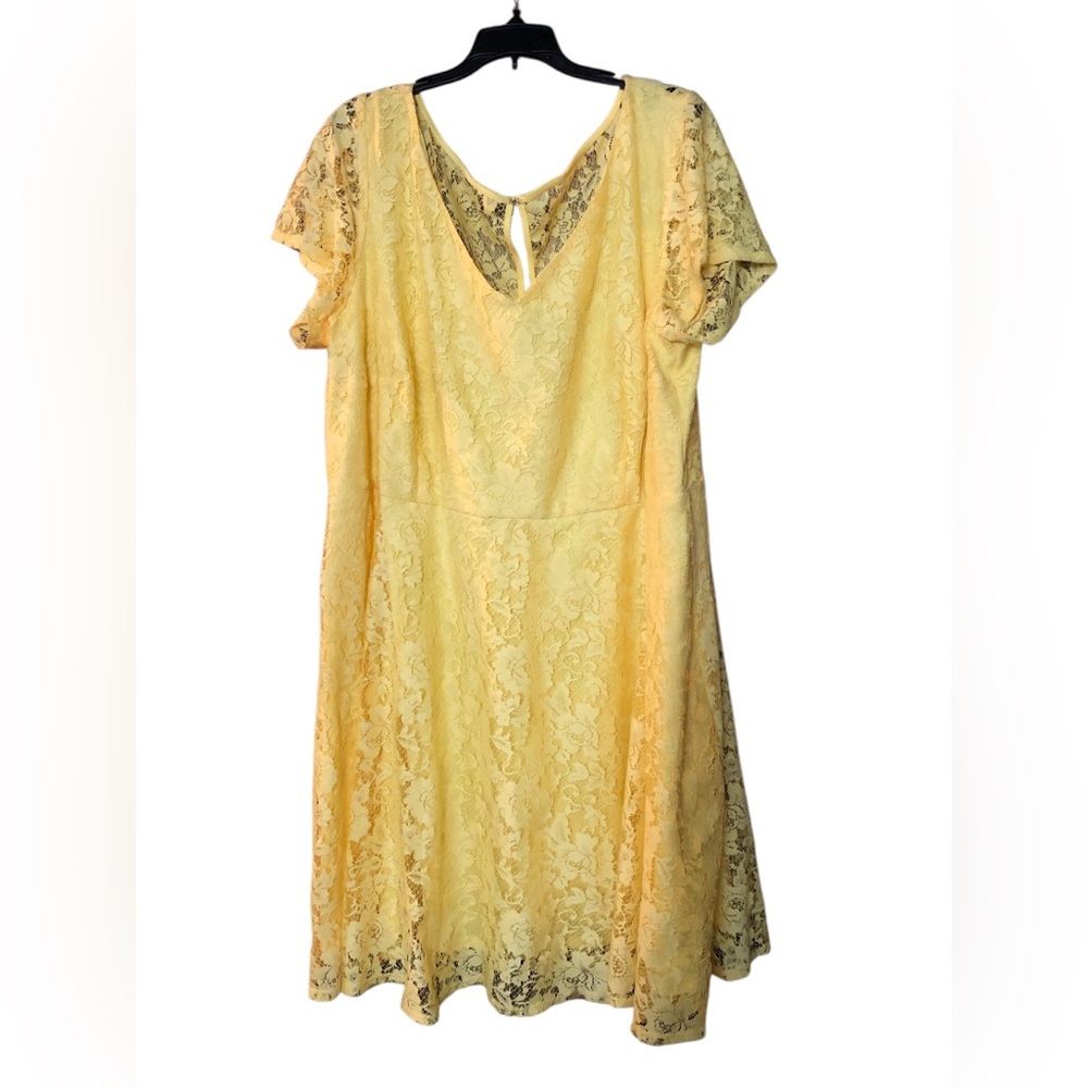 Julian Taylor Yellow Lace Dress 24W